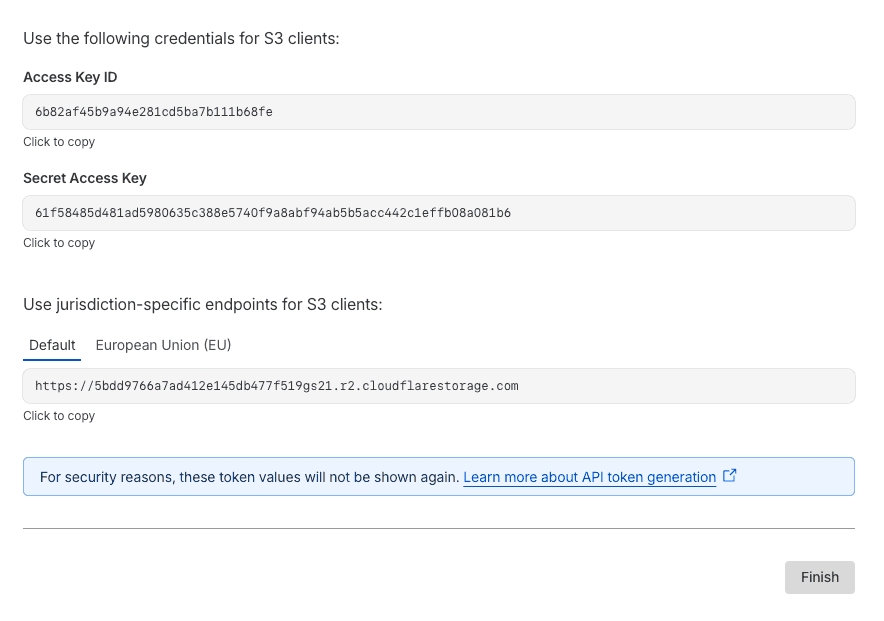 cloudflare r2 access keys