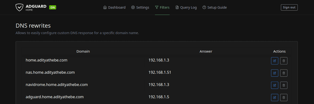 DNS Rewrites